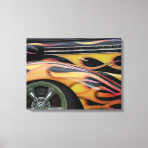 KLASSIEKE AUTO VLAMMEN CANVAS AFDRUK