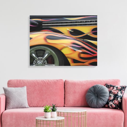 KLASSIEKE AUTO VLAMMEN CANVAS AFDRUK (Insitu (Woonkamer))