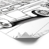 Klassieke auto volwassen kleuren poster (Hoek)