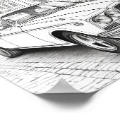 Klassieke auto volwassen kleuren poster (Hoek)