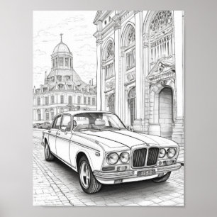 Klassieke auto volwassen kleuren poster