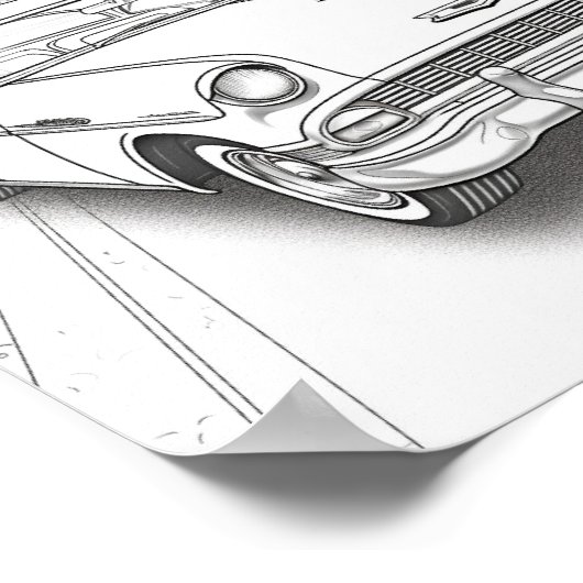 Klassieke auto volwassen kleuren poster (Hoek)