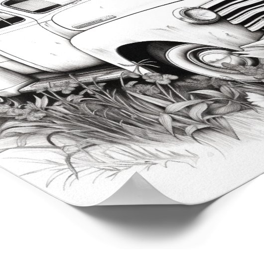 Klassieke auto volwassen kleuren poster (Hoek)