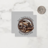 Klassieke auto voor Vaderdag Notitiekaartje (Voorkant / Achterkant in situ)