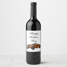Klassieke auto wijn fles label personaliseren etiket