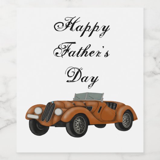 Klassieke auto wijn fles label personaliseren wijn etiket (Enkel label)