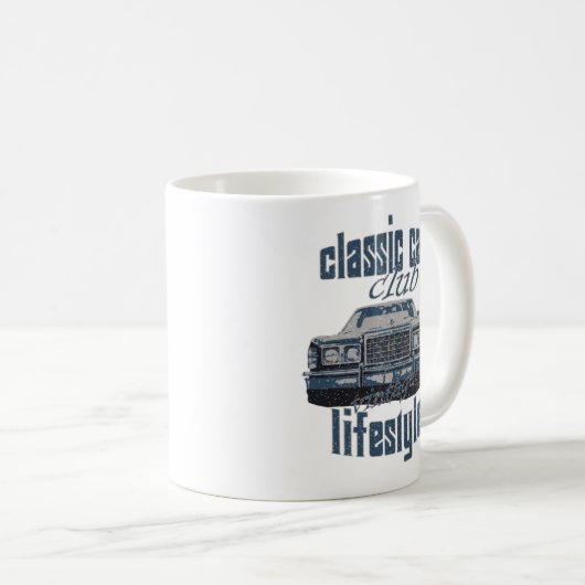 klassieke autoclub  cadeau voor oude autoliefhebbe koffiemok (Voorkant rechts)