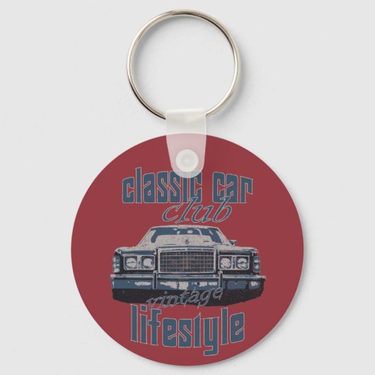 klassieke autoclub vintage oldtimer cadeau sleutelhanger (Voorkant)