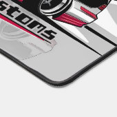 Klassieke autocultuur, strak modern. Rood en grijs Bureaumat (Hoek)