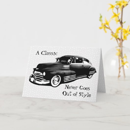 Klassieke autodag V2 Kaart (Gele Bloem)