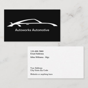 Klassieke autolakkerij visitekaartjes voor de auto