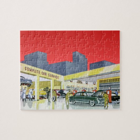 Klassieke Automechanica Complete Autogarage Legpuzzel (Horizontaal)