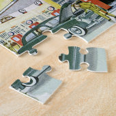 Klassieke Automechanica Complete Autogarage Legpuzzel (Zijkant)
