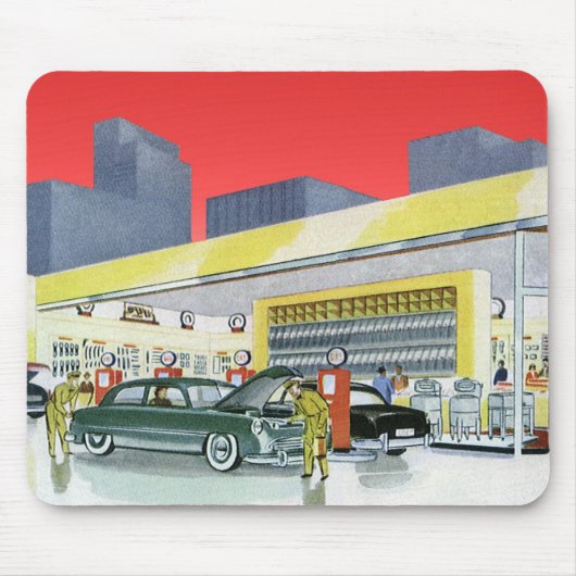 Klassieke Automechanica Complete Autogarage Muismat (Voorkant)