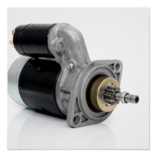 Klassieke automobiel startmotor perfect poster (Voorkant)