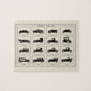 Klassieke automobiel wagen grafiek vintage kunst v legpuzzel