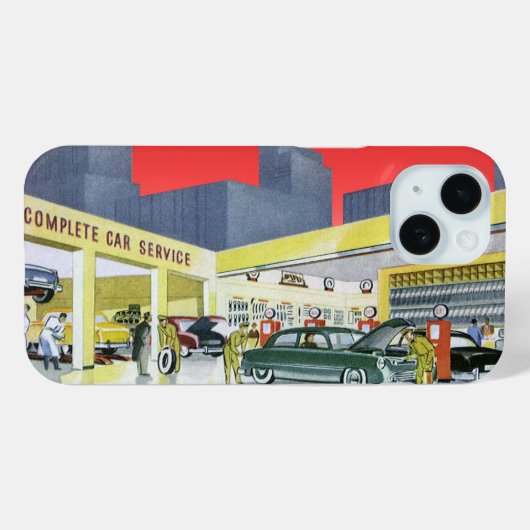 Klassieke automonteurs Complete autogarage Case-Mate iPhone Case (Achterkant (horizontaal))