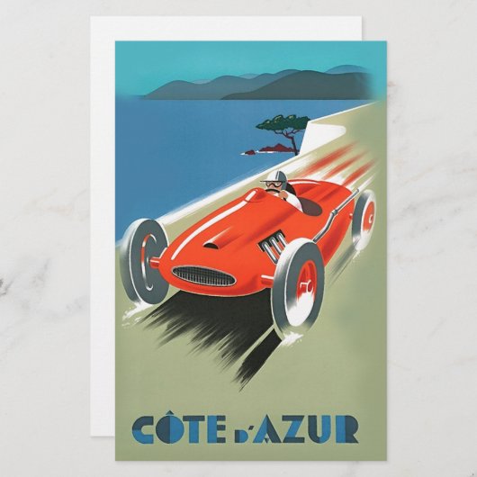 Klassieke Autoracing Briefpapier (Voorkant / Achterkant)