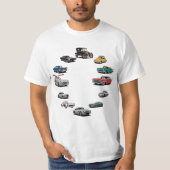 Klassieke auto's cartoon stijl t-shirt (Voorkant)