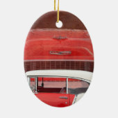 Klassieke auto's Chevy Bel Air Dodge Red White Vin Keramisch Ornament (Achterkant)