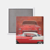 Klassieke auto's Chevy Bel Air Dodge Red White Vin Magneet (Voorkant / Achterkant)
