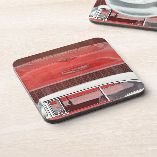 Klassieke auto's Chevy Bel Air Dodge Red White Vin Onderzetter (Linkerzijde)