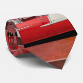 Klassieke auto's Chevy Bel Air Dodge Red White Vin Stropdas (Opgerold)