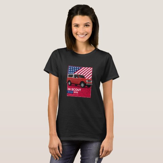 Klassieke auto's IH Scout 800A 1970 T-shirt (Voorkant volledig)