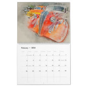 Klassieke auto's in Waterverf kalender (Feb 2026)