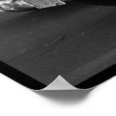 Klassieke auto's in zwart-wit canvas poster (Hoek)