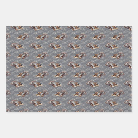 Klassieke auto's inpakpapier vel (Voorkant)