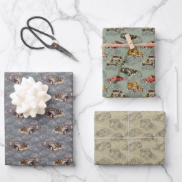 Klassieke auto's inpakpapier vel