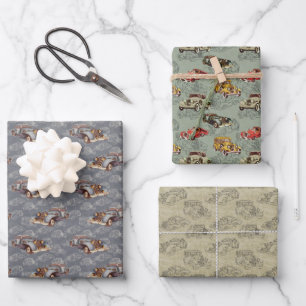 Klassieke auto's inpakpapier vel