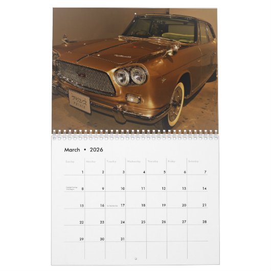 Klassieke auto's kalender (Mar 2026)