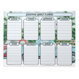 Klassieke Auto's Kerst Wekelijkse Planner Notitieblok