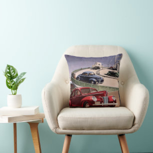 Klassieke auto's, klassieke sedans roadtrip op sne kussen