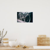 Klassieke auto's met interieurretro Mid-Century Au Poster (Keuken)