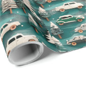 Klassieke auto's op feestelijk inpakpapier (Rol Hoek)