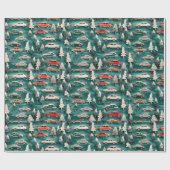 Klassieke auto's op feestelijk inpakpapier (Vlak)