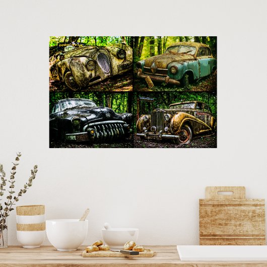 Klassieke auto's poster (Keuken)