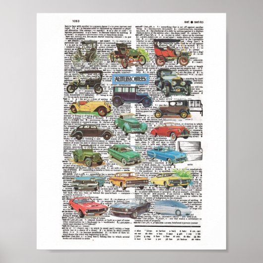 Klassieke auto's poster (Voorkant)