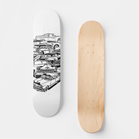 Klassieke auto's skateboarddek persoonlijk skateboard (Voorkant)