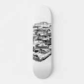 Klassieke auto's skateboarddek persoonlijk skateboard (Voorkant)