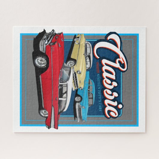 Klassieke auto's uit 1950 legpuzzel (Horizontaal)