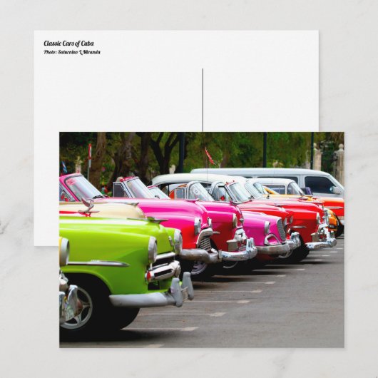 Klassieke auto's van Cuba Briefkaart (Voorkant / Achterkant)