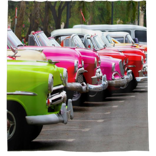 Klassieke auto's van Cuba Douchegordijn (Voorkant)