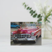 Klassieke auto's van Cuba Fire Engine Red Converti Briefkaart (Staand voorkant)