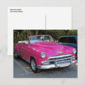 Klassieke auto's van Cuba Hot Pink Convertible Briefkaart (Voorkant / Achterkant)