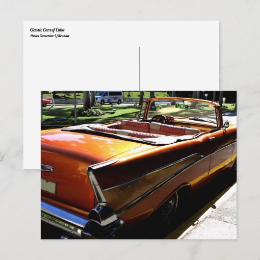 Klassieke auto's van Cuba Koelen Sinaasappel conve Briefkaart (Voorkant / Achterkant)