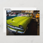Klassieke auto's van Cuba Lime Green Convertible Briefkaart (Voorkant / Achterkant)